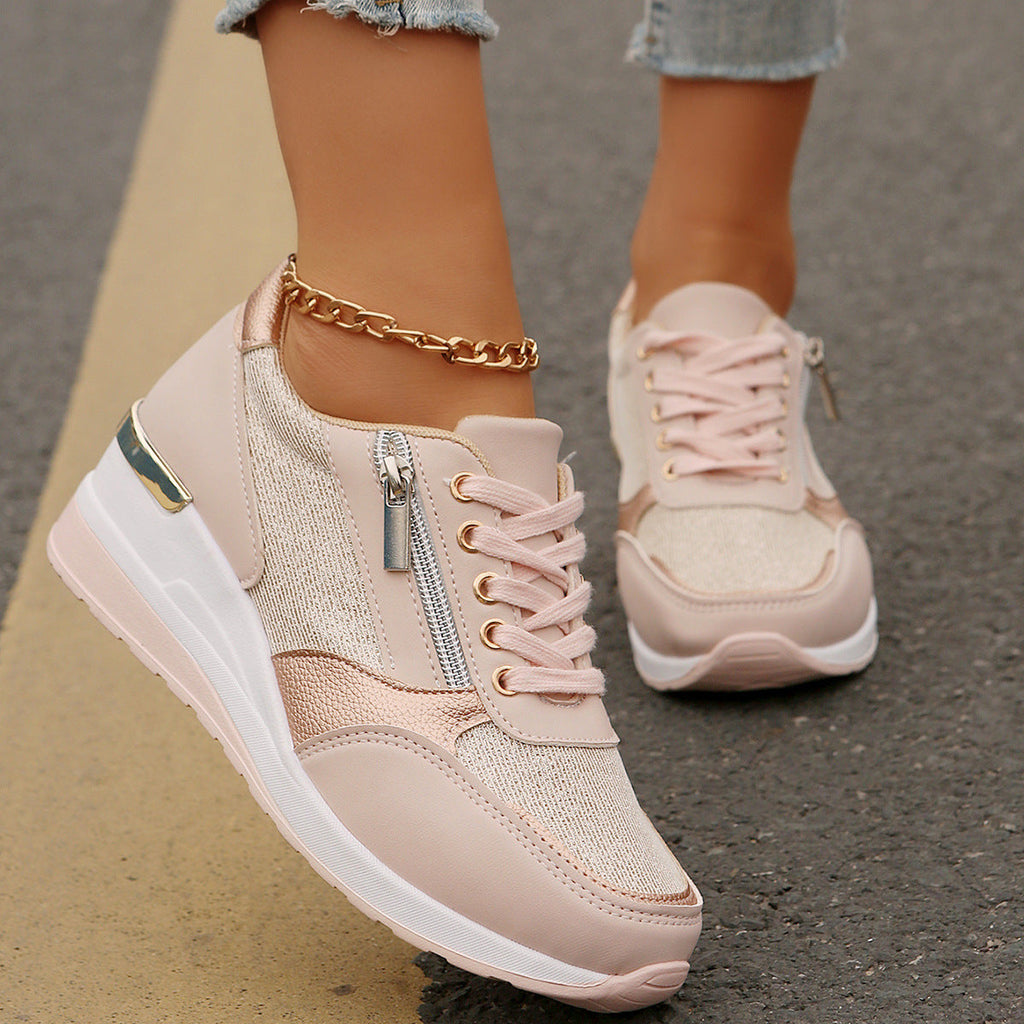 Sorellea | Women's Side Zip Wedge Sneakers