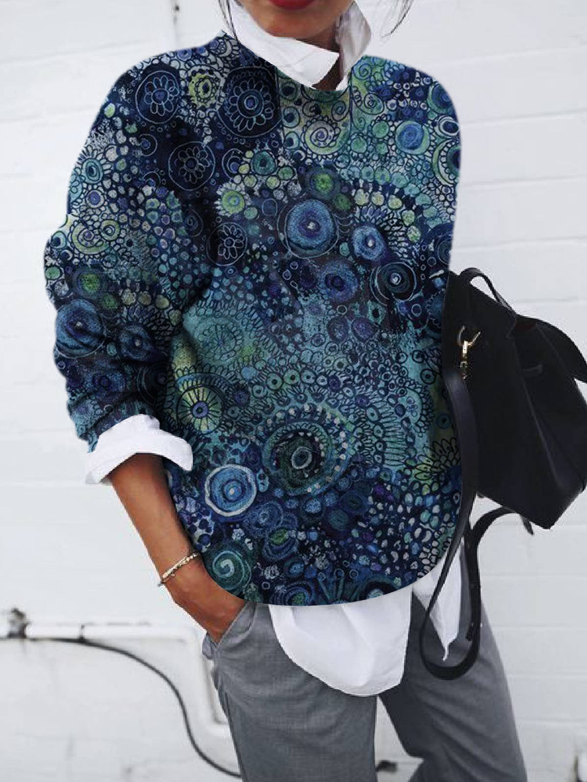 Myka | Women's Comfortable Patchwork Knit Sweater
