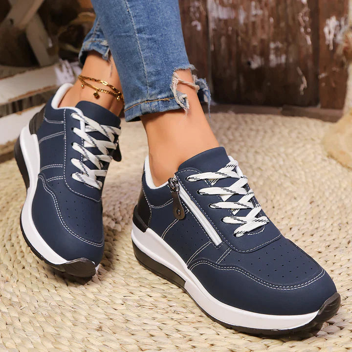 Orlaya | Women's Contrast Panel Side Zip Sneakers