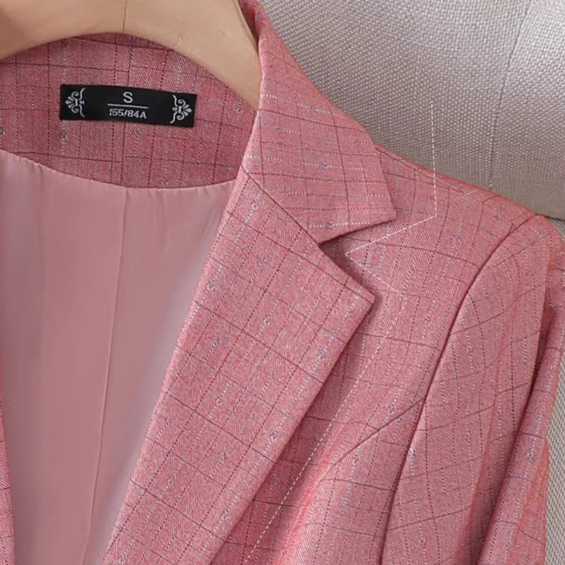 Merixa | Women's Tailored Grid Pattern Blazer