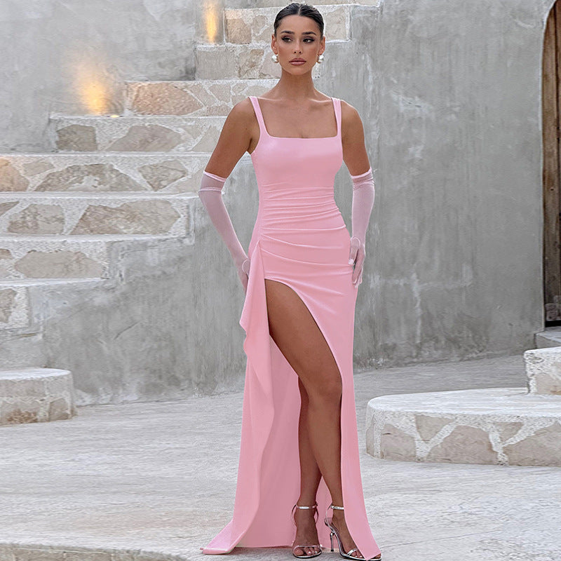 Velissea | Women's Elegant Open Back Slit Maxi Dress