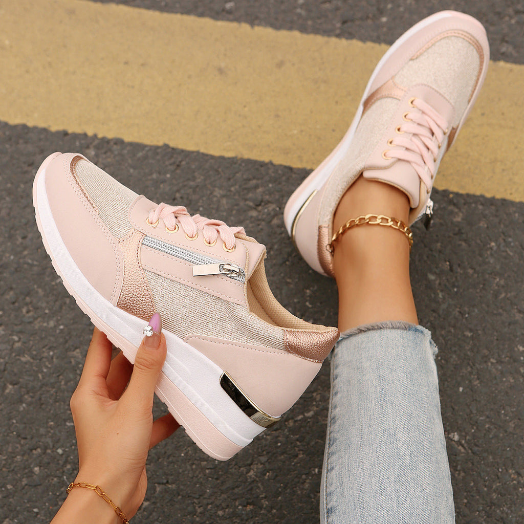 Sorellea | Women's Side Zip Wedge Sneakers