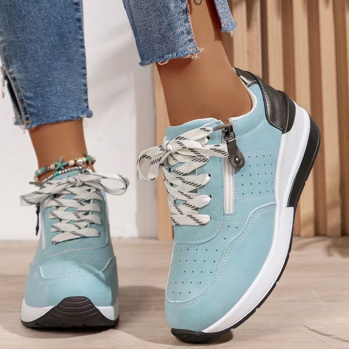 Orlaya | Women's Contrast Panel Side Zip Sneakers