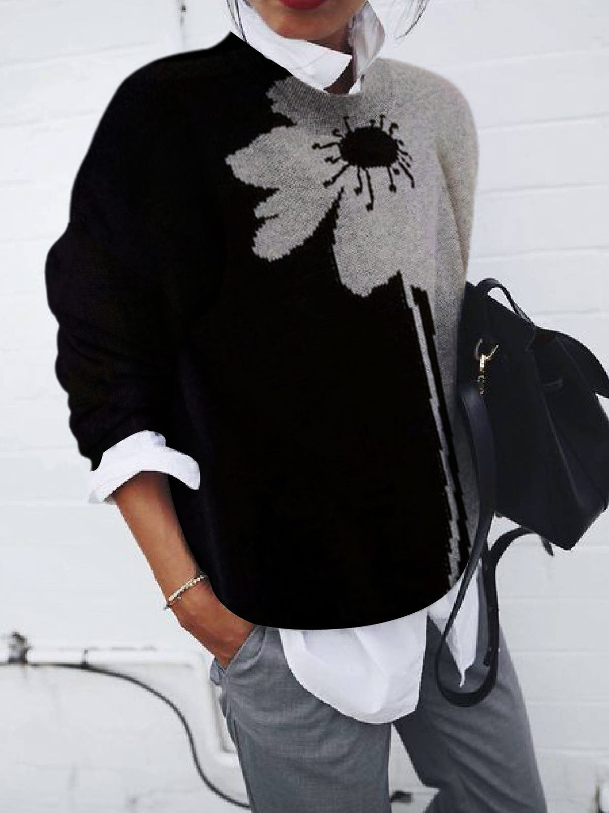 Myka | Women's Comfortable Patchwork Knit Sweater