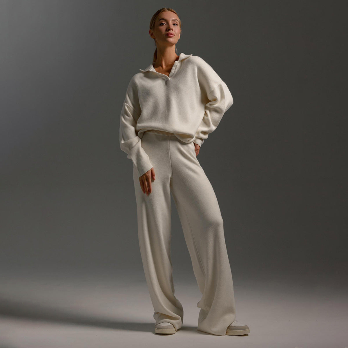 Velmira | Women's Collared Relaxed Two Piece Lounge Set