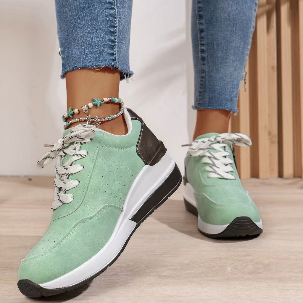 Orlaya | Women's Contrast Panel Side Zip Sneakers