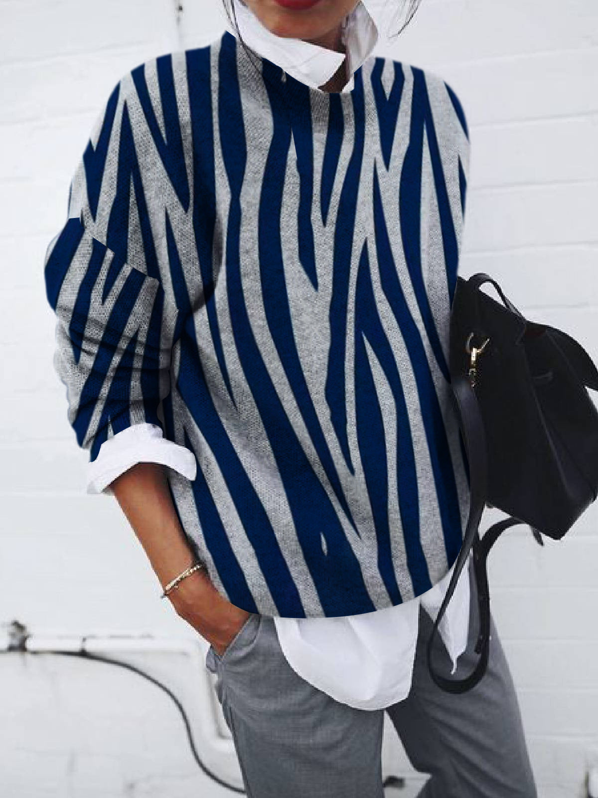 Myka | Women's Comfortable Patchwork Knit Sweater