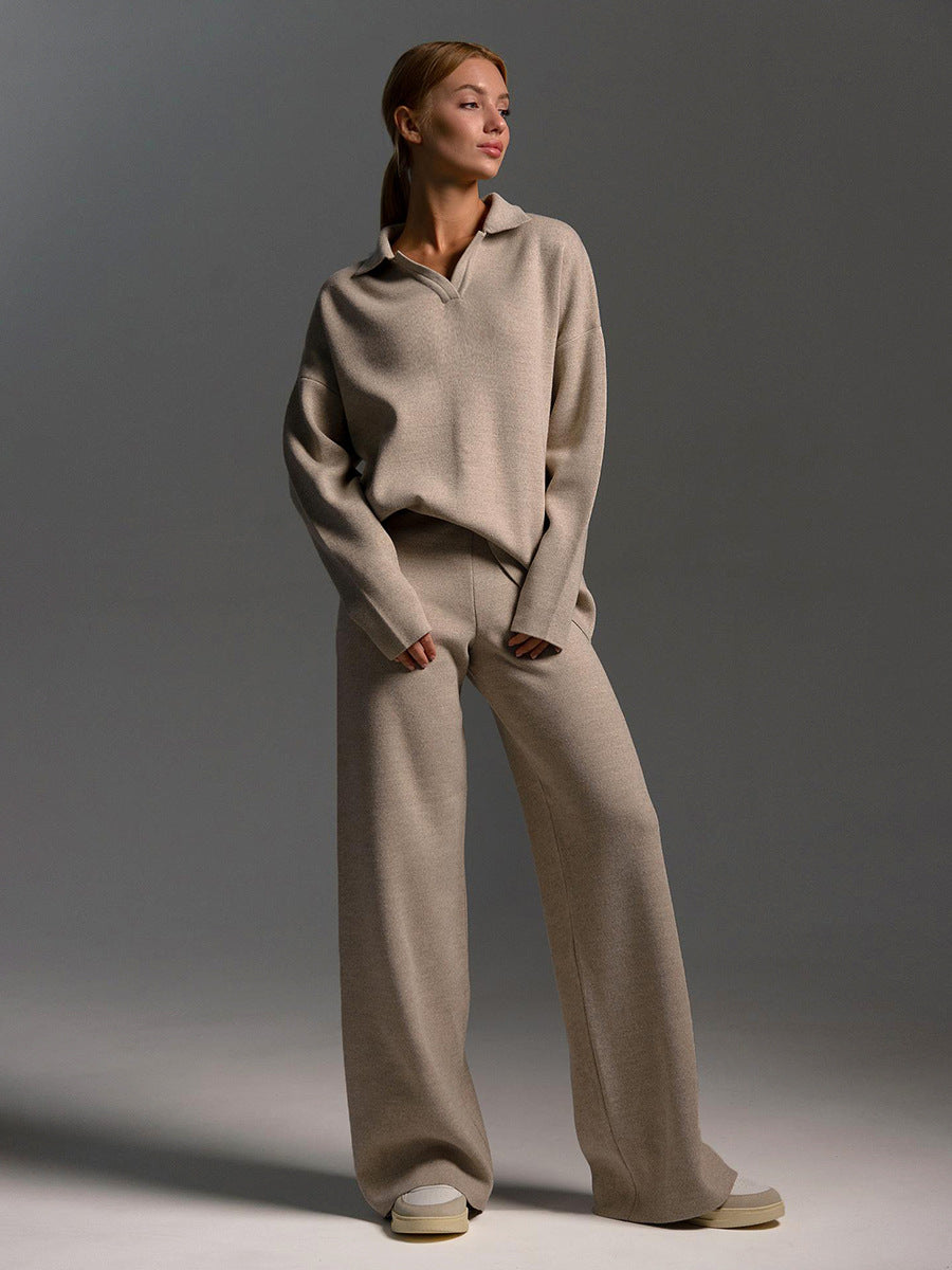 Velmira | Women's Collared Relaxed Two Piece Lounge Set