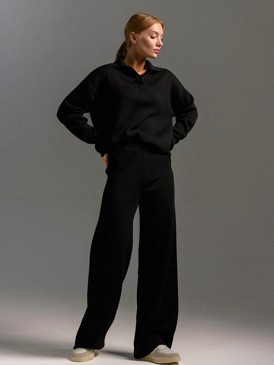 Velmira | Women's Collared Relaxed Two Piece Lounge Set