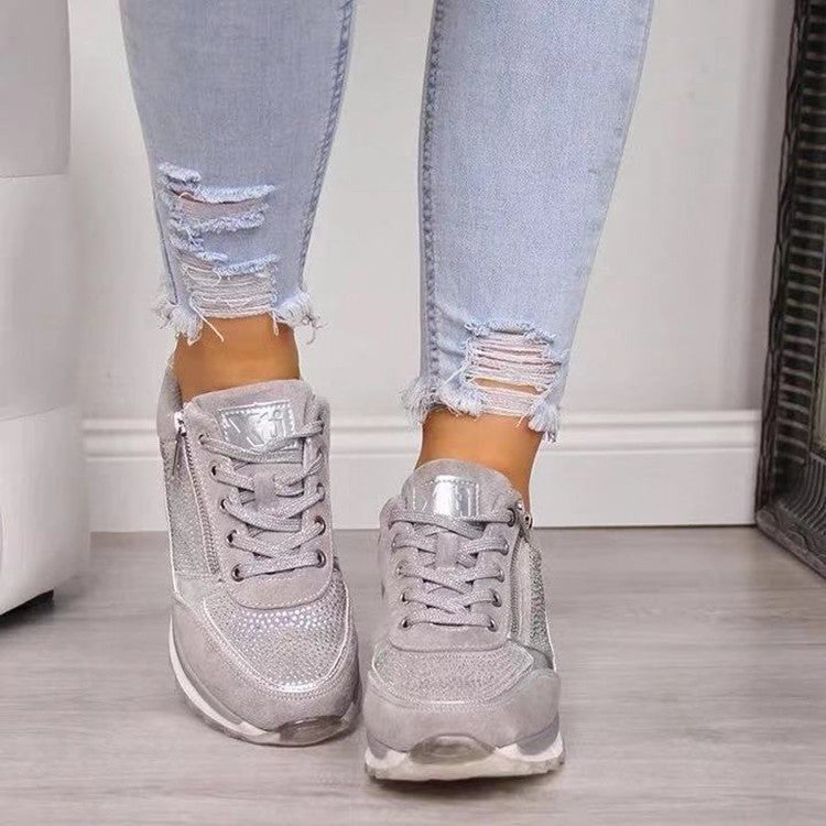 Sorevia | Women's Mesh Panel Side Zip Sneakers