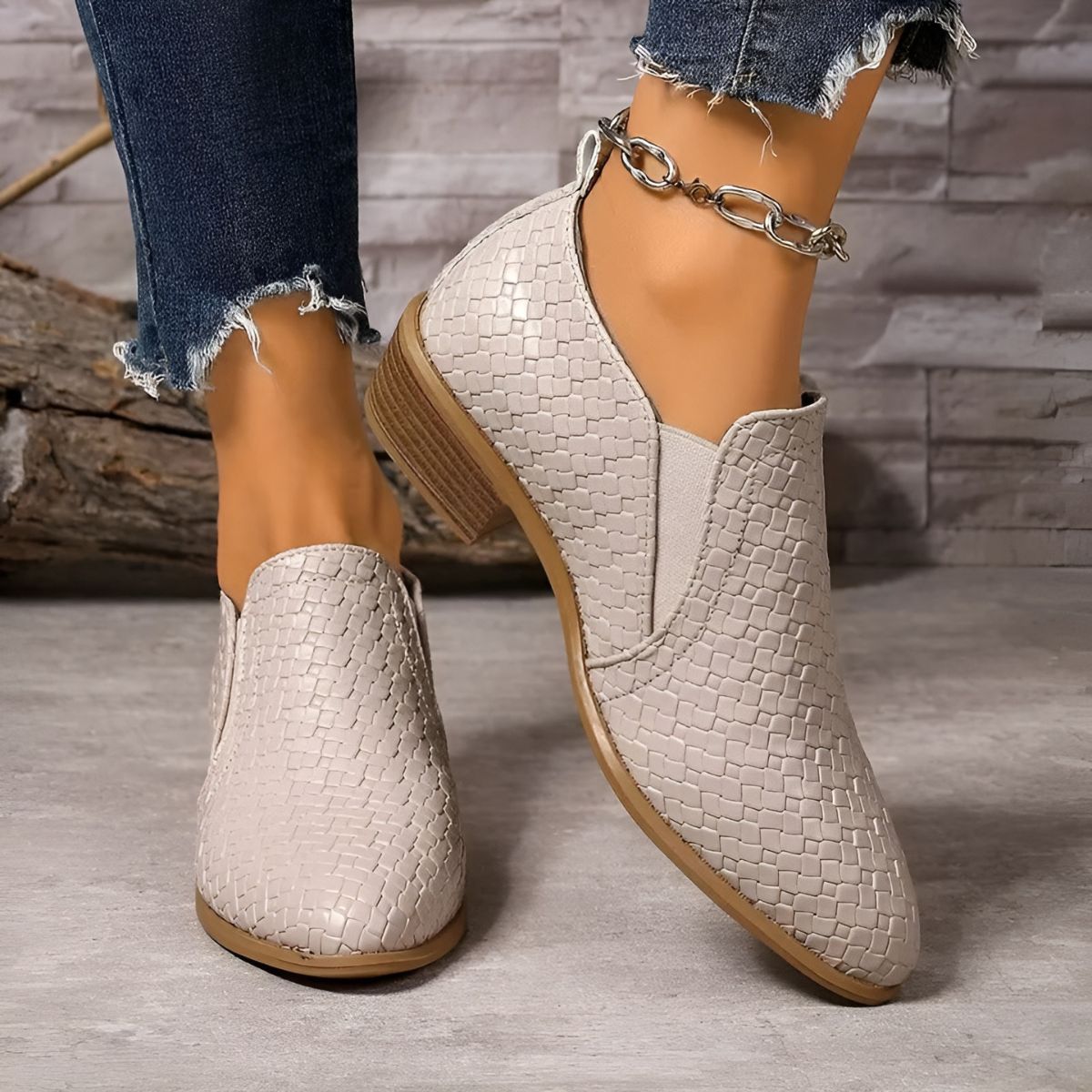 Zolira | Women's Woven Texture Comfort Oxford Shoes