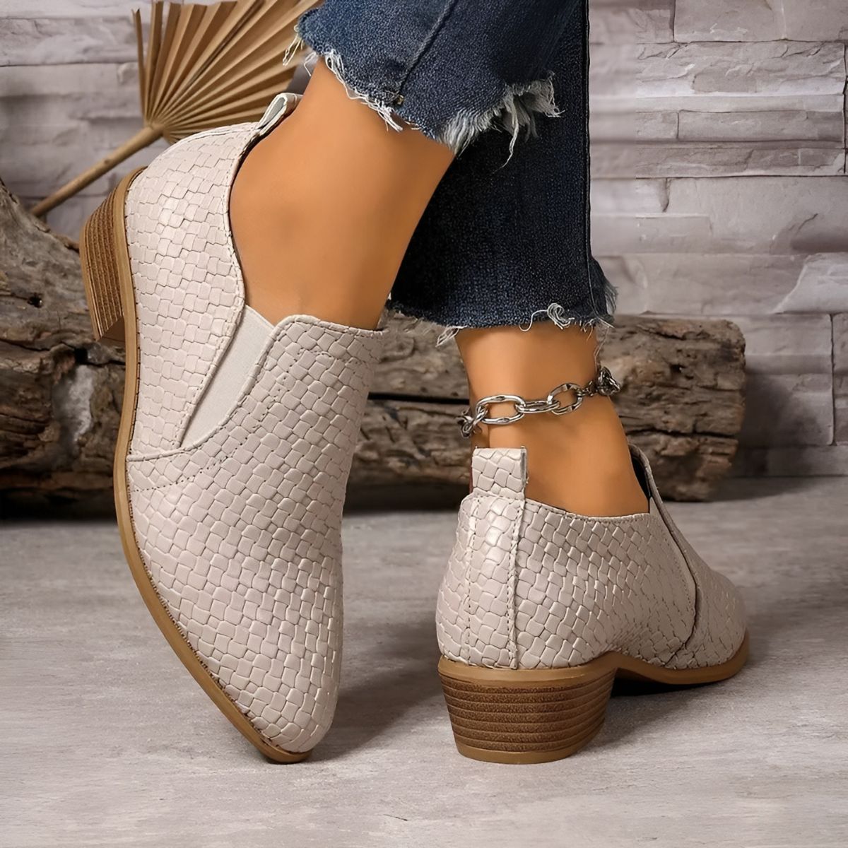 Zolira | Women's Woven Texture Comfort Oxford Shoes