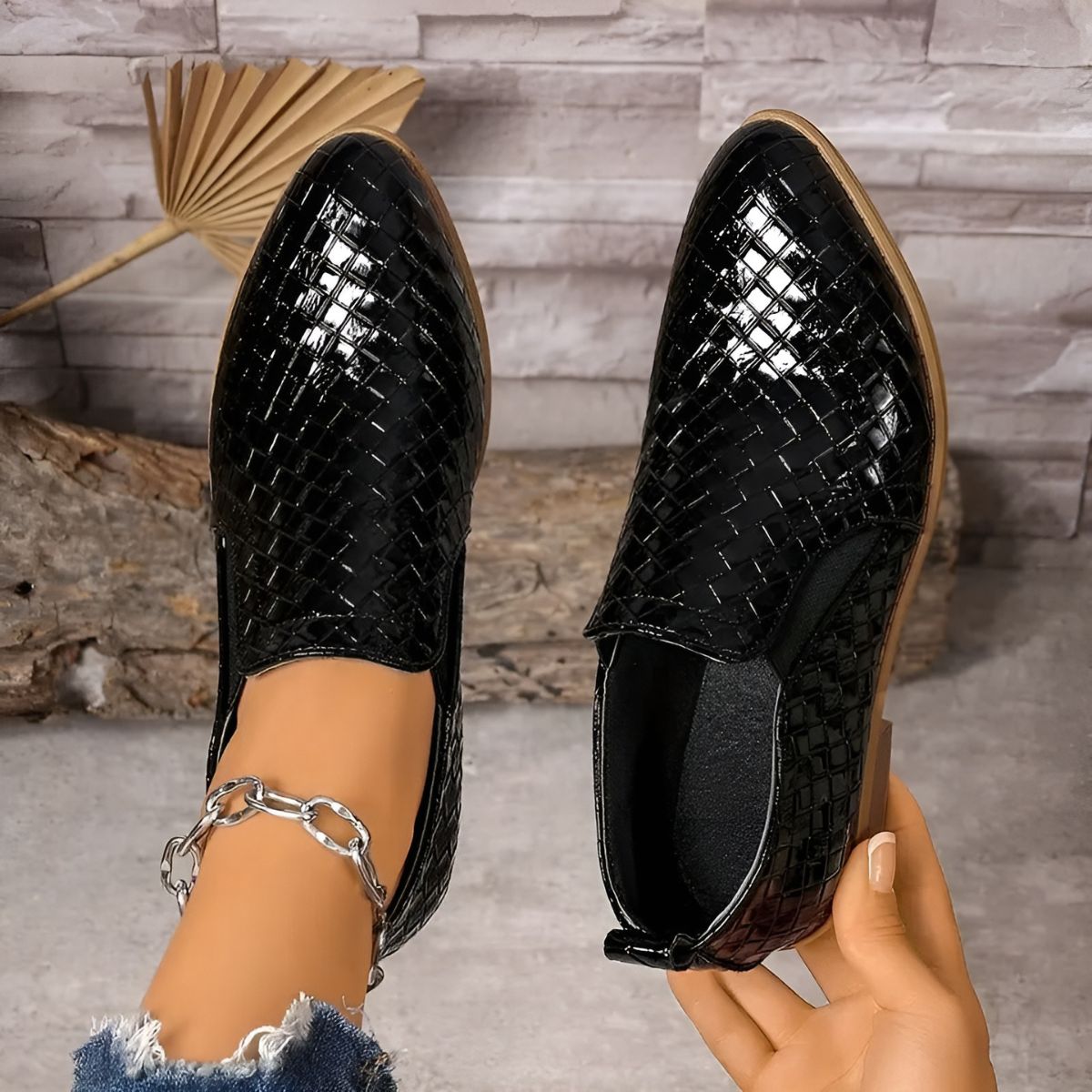 Zolira | Women's Woven Texture Comfort Oxford Shoes