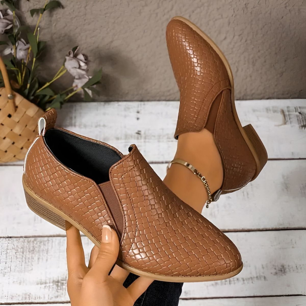 Zolira | Women's Woven Texture Comfort Oxford Shoes