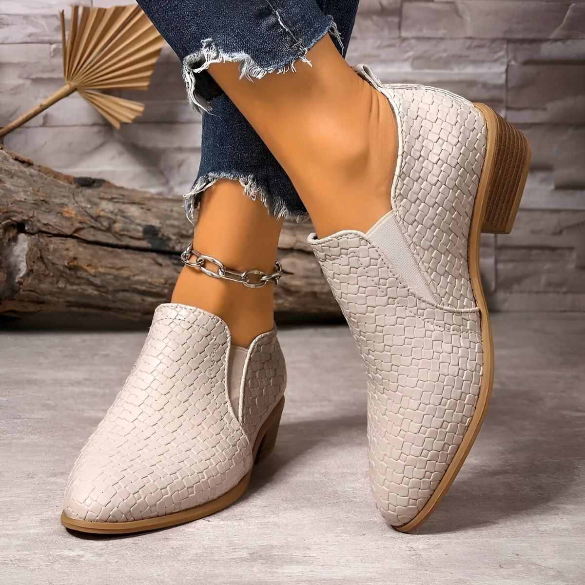 Zolira | Women's Woven Texture Comfort Oxford Shoes