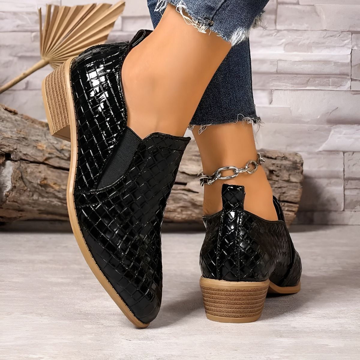 Zolira | Women's Woven Texture Comfort Oxford Shoes