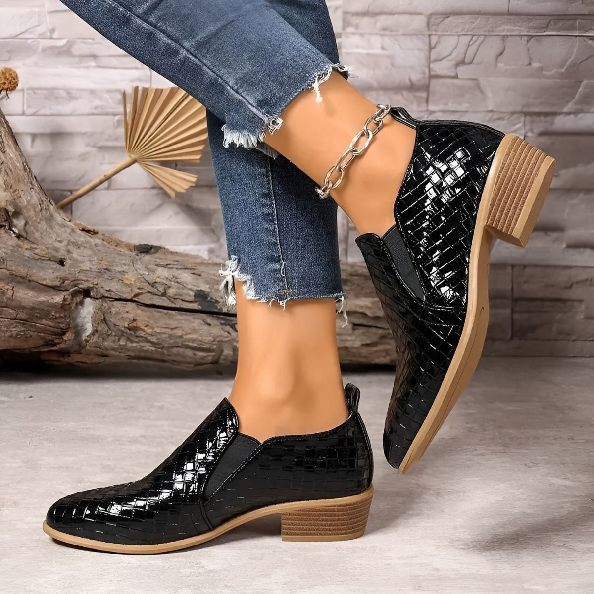 Zolira | Women's Woven Texture Comfort Oxford Shoes
