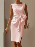 Liorra | Women's Sleeveless Bow Detail Midi Dress