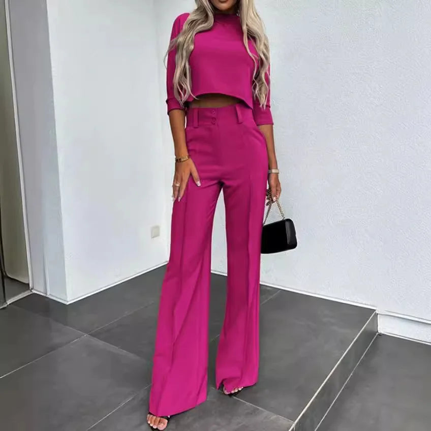 Xandra | Women's Elegant Wide-Leg Matching Set