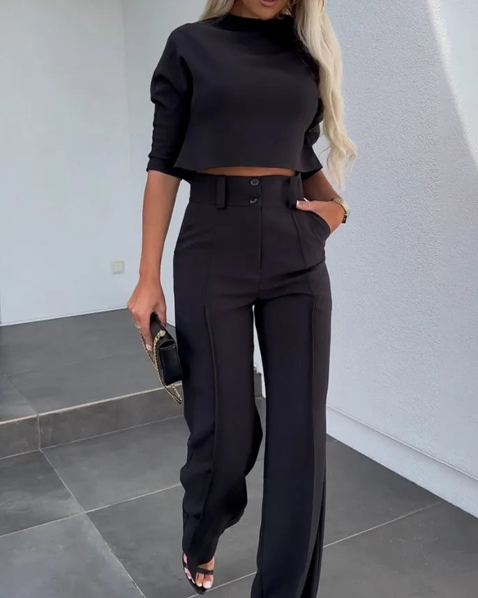 Xandra | Women's Elegant Wide-Leg Matching Set