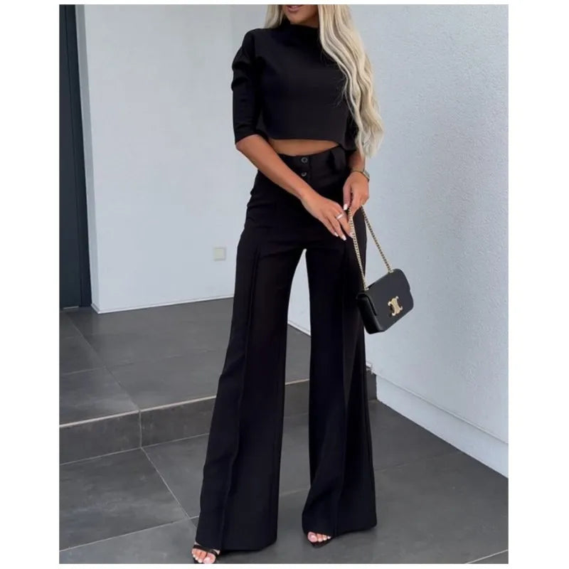 Xandra | Women's Elegant Wide-Leg Matching Set