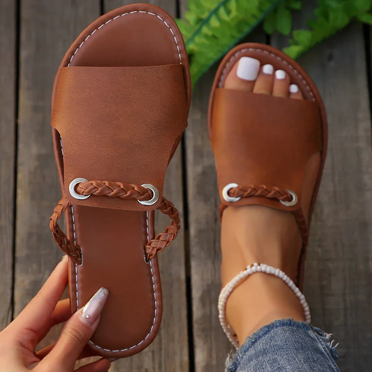 Undine | Women's Braided Loop Slide Sandals