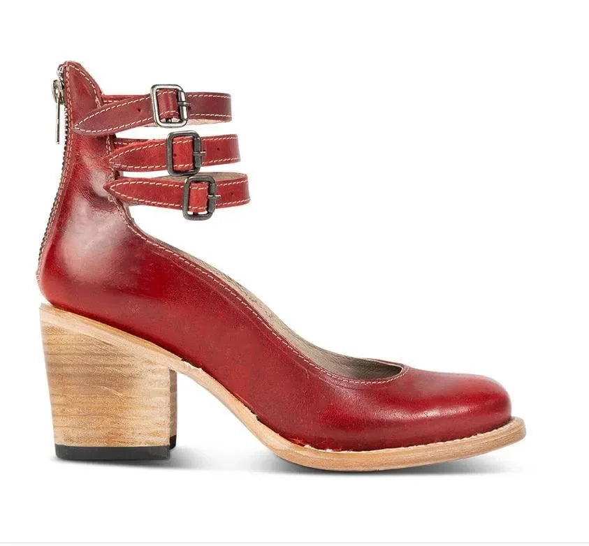 Driselle | Women's Strap Detail Block Heel Pumps