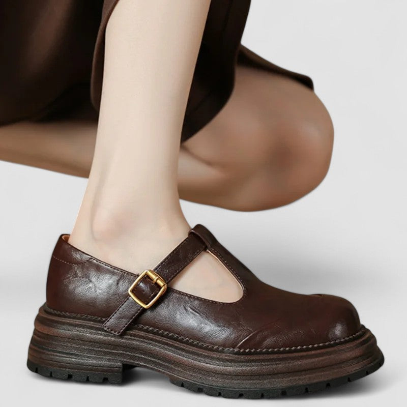Isenra | Women's T-Strap Chunky Sole Mary Jane Shoes