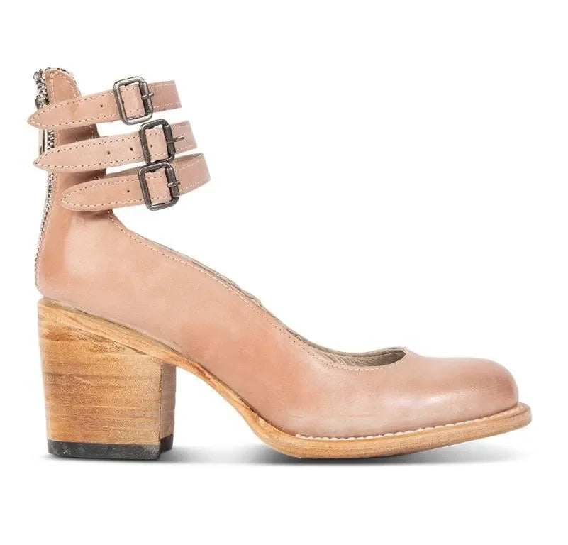 Driselle | Women's Strap Detail Block Heel Pumps