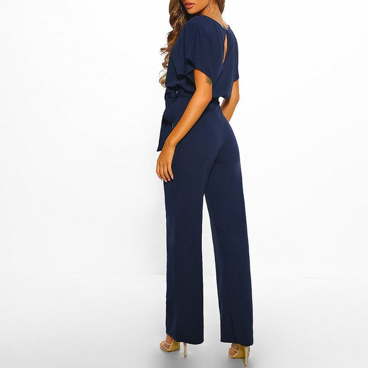 Ylva | Women's Elegant Belted Wide Leg Jumpsuit