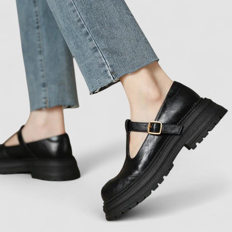 Isenra | Women's T-Strap Chunky Sole Mary Jane Shoes