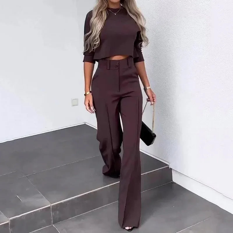 Xandra | Women's Elegant Wide-Leg Matching Set