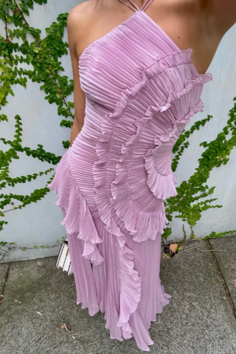 Xanthe | Women's Elegant Halter Ruffle Maxi Dress