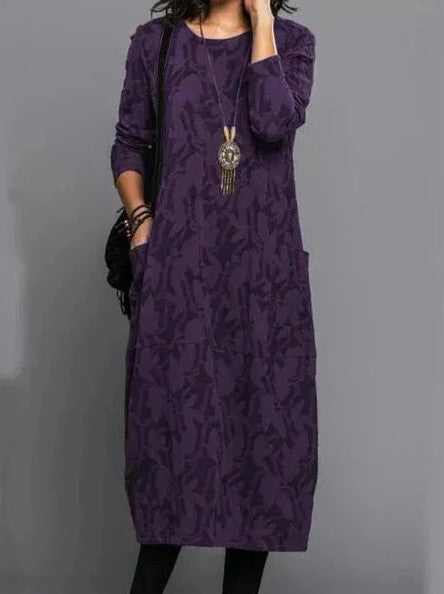 Quireya | Women's Elegant Long Sleeve Maxi Dress