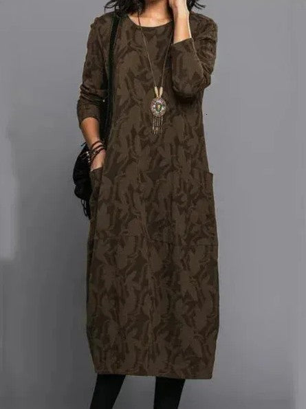 Quireya | Women's Elegant Long Sleeve Maxi Dress