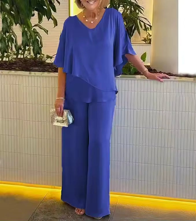 Xyra | Women's Flowing Top & Wide Leg Two-Piece Set