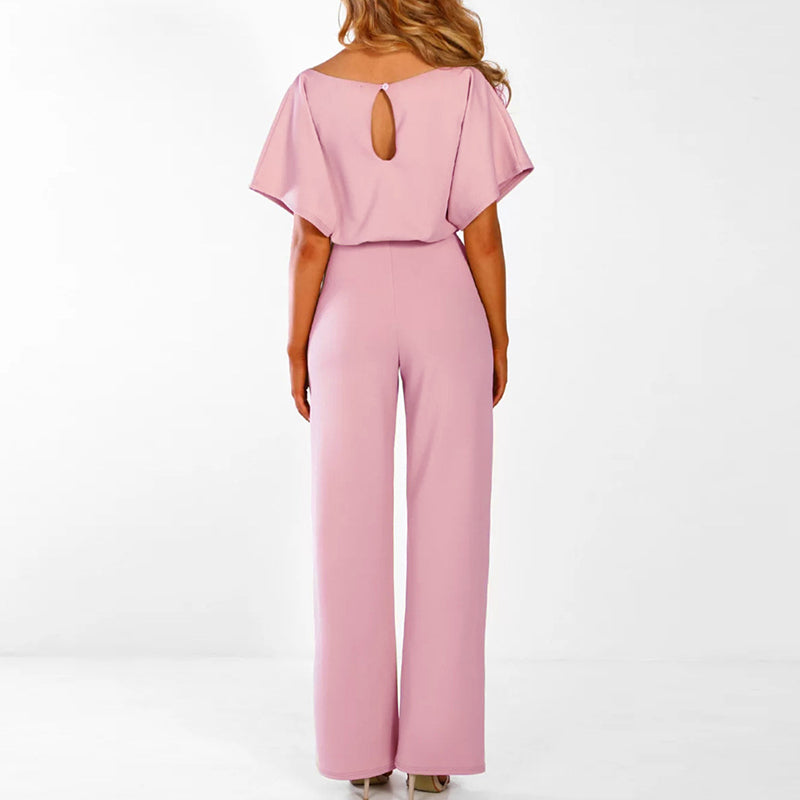 Ylva | Women's Elegant Belted Wide Leg Jumpsuit