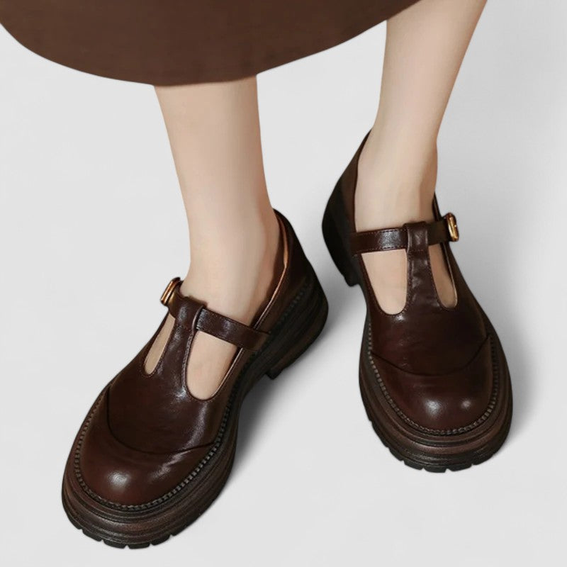 Isenra | Women's T-Strap Chunky Sole Mary Jane Shoes