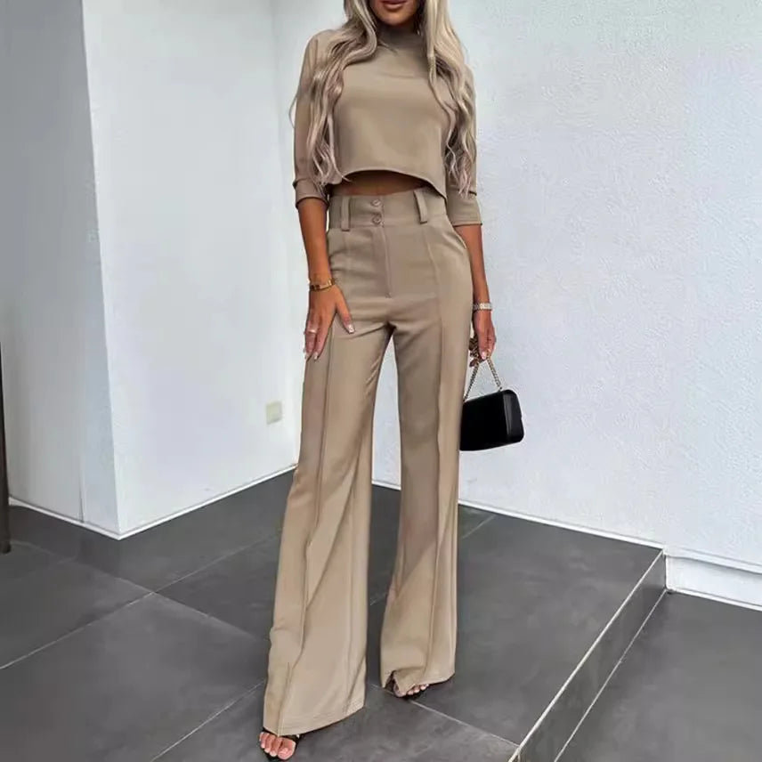Xandra | Women's Elegant Wide-Leg Matching Set