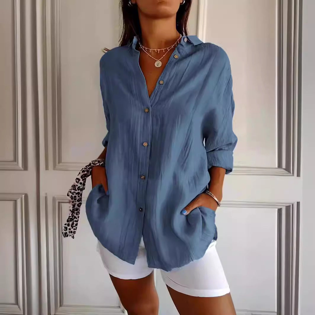 Paloma | Women's Relaxed Pleated Button-Up Shirt