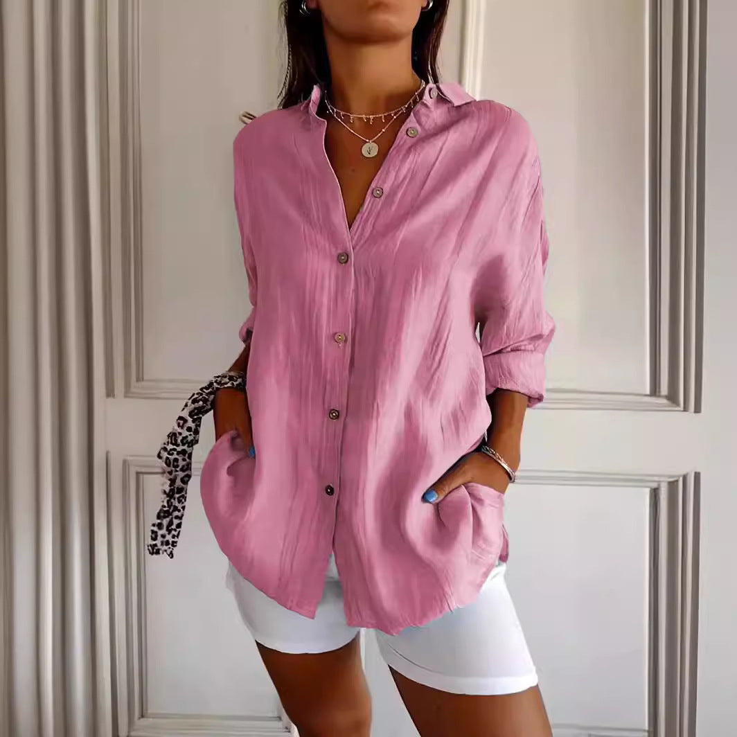 Paloma | Women's Relaxed Pleated Button-Up Shirt