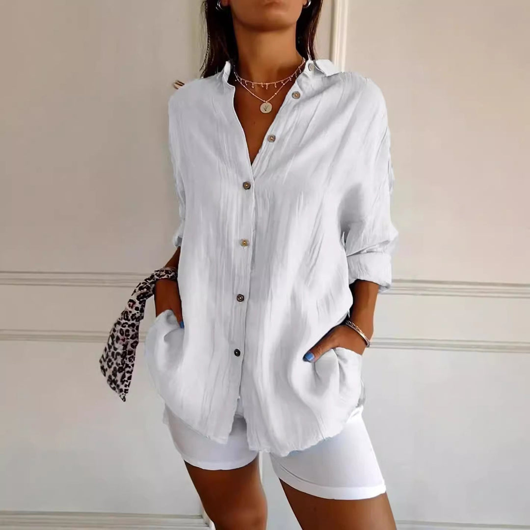 Paloma | Women's Relaxed Pleated Button-Up Shirt