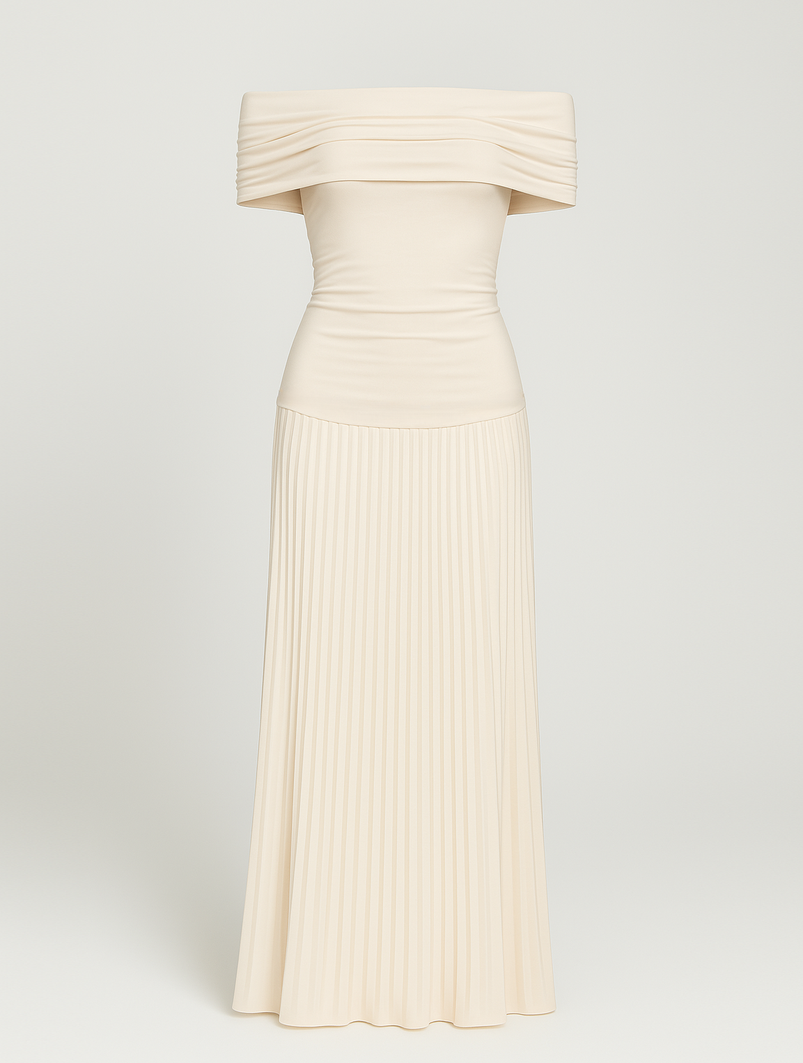 Ophyra | Women's Off-Shoulder Pleated Maxi Dress