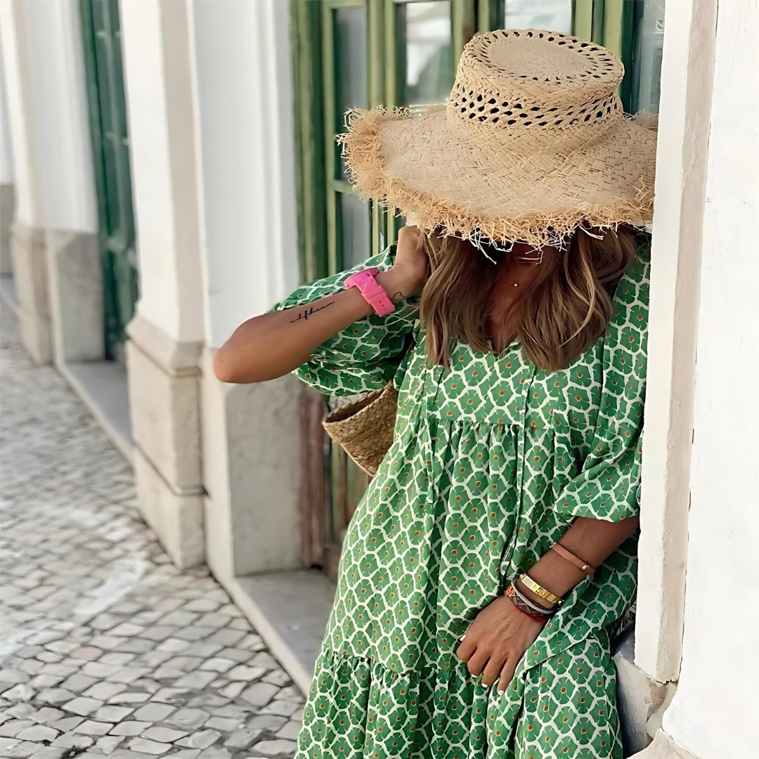 Belphoebe | Women's Polka Dot High-Low Maxi Dress