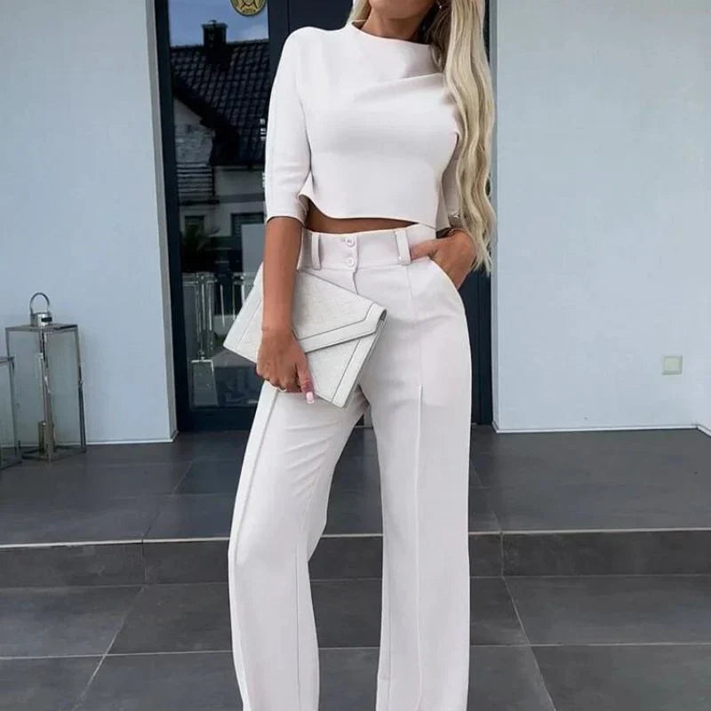 Xandra | Women's Elegant Wide-Leg Matching Set