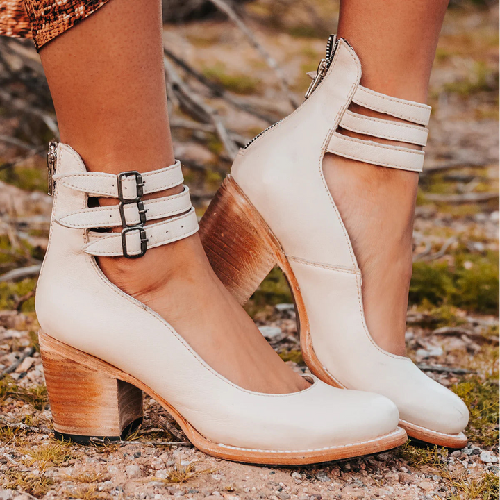 Fionnala | Women's Strappy Double Buckle Ankle Strap Heels