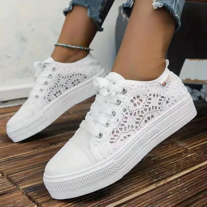 Xena | Women's Lace Cut-Out Platform Sneakers