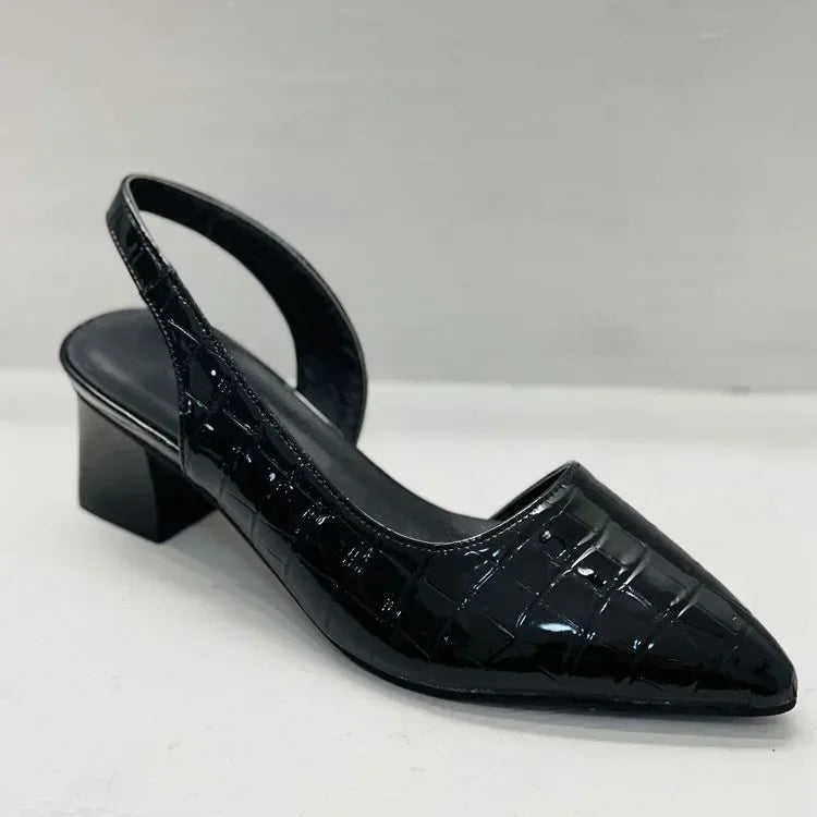 Calyx | Women's Crocodile Pattern Block Heeled Sandals