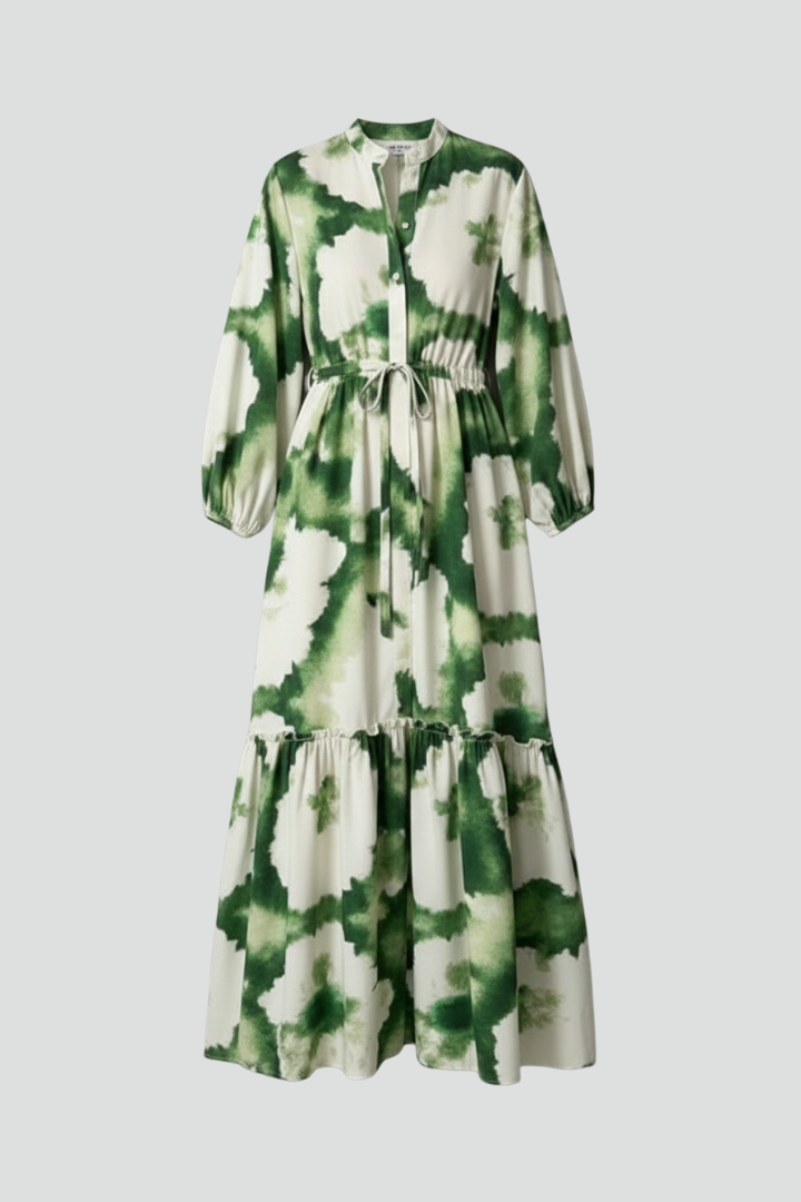 Penelope | Women's Printed Tiered Long Sleeve Maxi Dress
