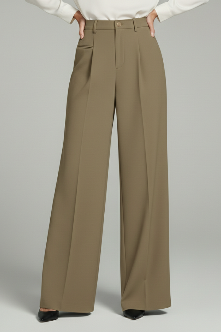 Quinn | Women's Pleated Wide Leg Palazzo Trousers